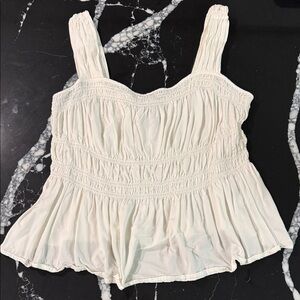 H&M Cream Smocked Top
